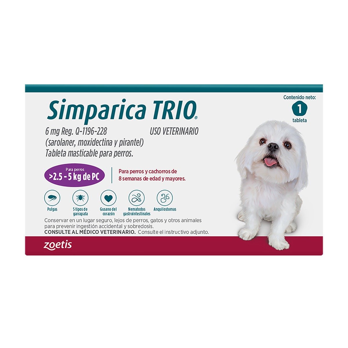 Simparica-Trio  Tableta 2.5 - 5 kg